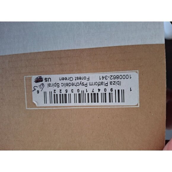 Soludos Psychedelic Spiral Ibiza Platform Sneaker in Forest Green/NIB, Sz. 6.5 - Picture 11 of 11